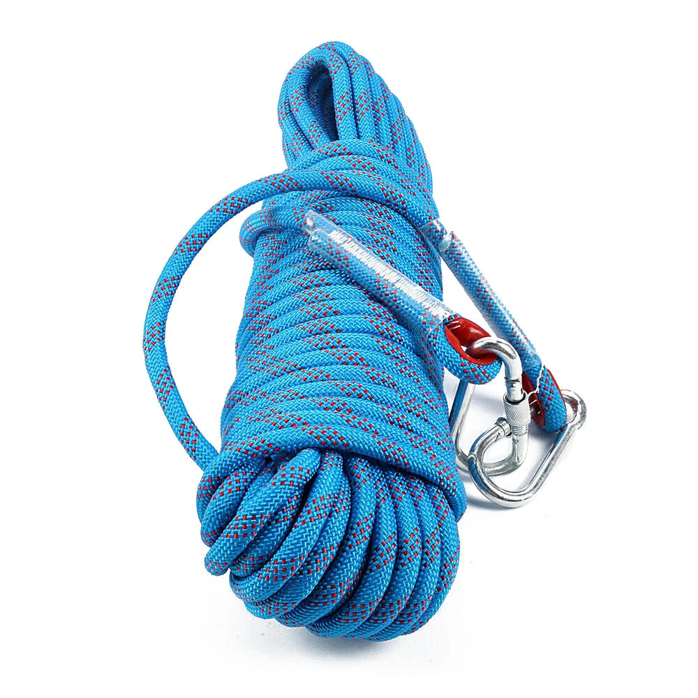 

Static Climbing Rope Escape Safety Risk Rescue Outdoor 20m / 64 Feet + 2 Carabiner Camping Survival Equipment Climbing Rope HH