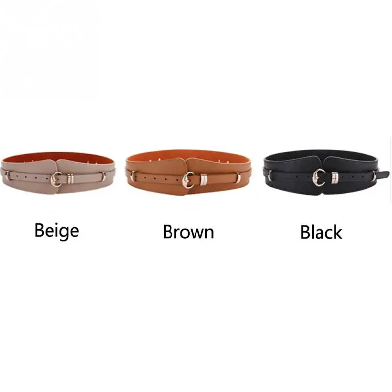 Cummerbund Accessories Adjustable D Ring Buckle Luxury Faux Leather Strap Women Belt Dress Vintage Wide Waist Decorated Ceinture |