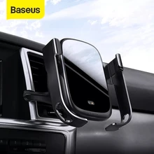 Baseus Car Air Vent Phone Holder Smart One-handed Phone Stand Car 10W Wireless Charger Mount Fast Charging For iPhone 12 11 Pro