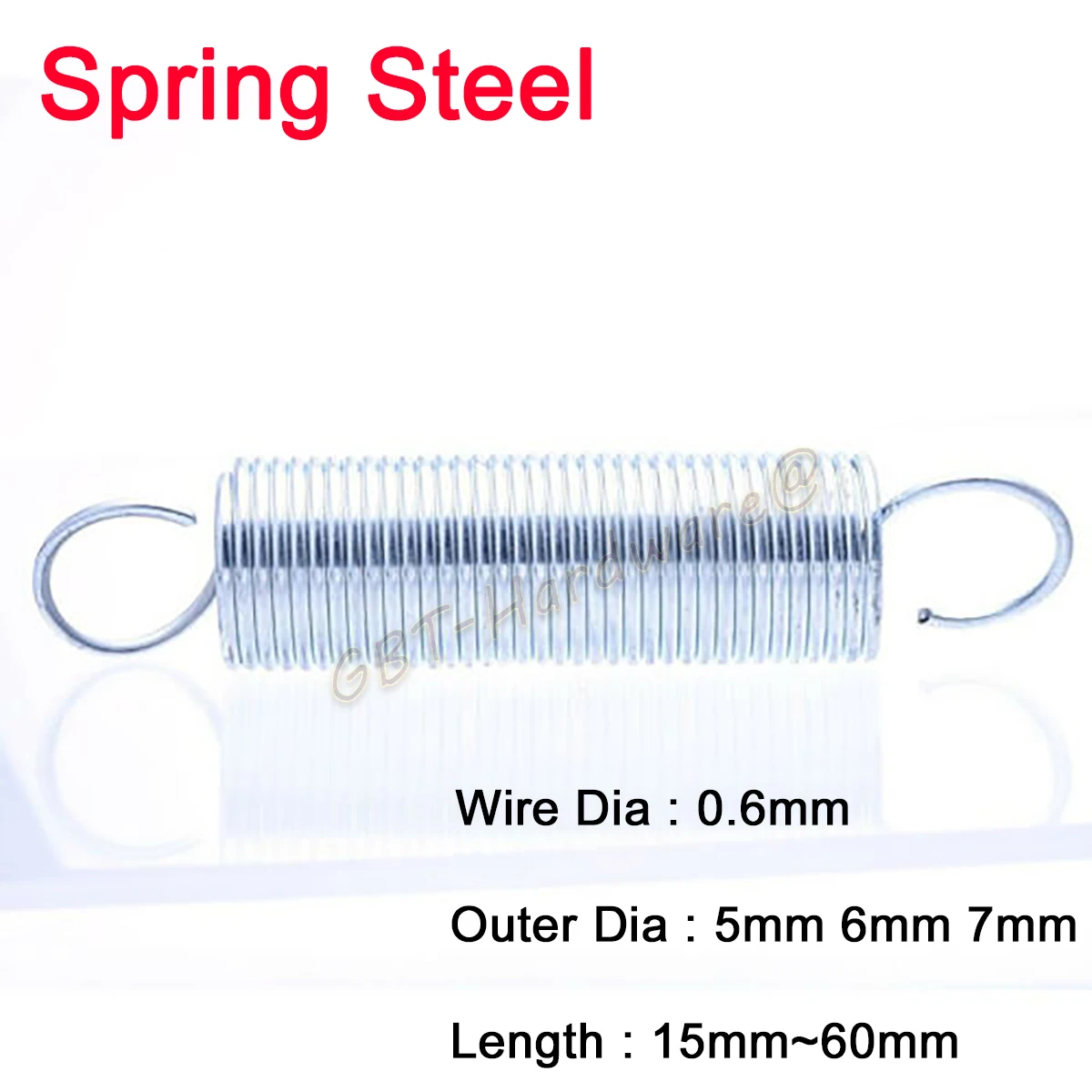 

1/2/5/10/20Pcs Galvanized Stretching Spring Wire Dia 0.6mm Outer Dia 5mm 6mm 7mm Length 15/20/25/30/35~60mm With Hook Machinery