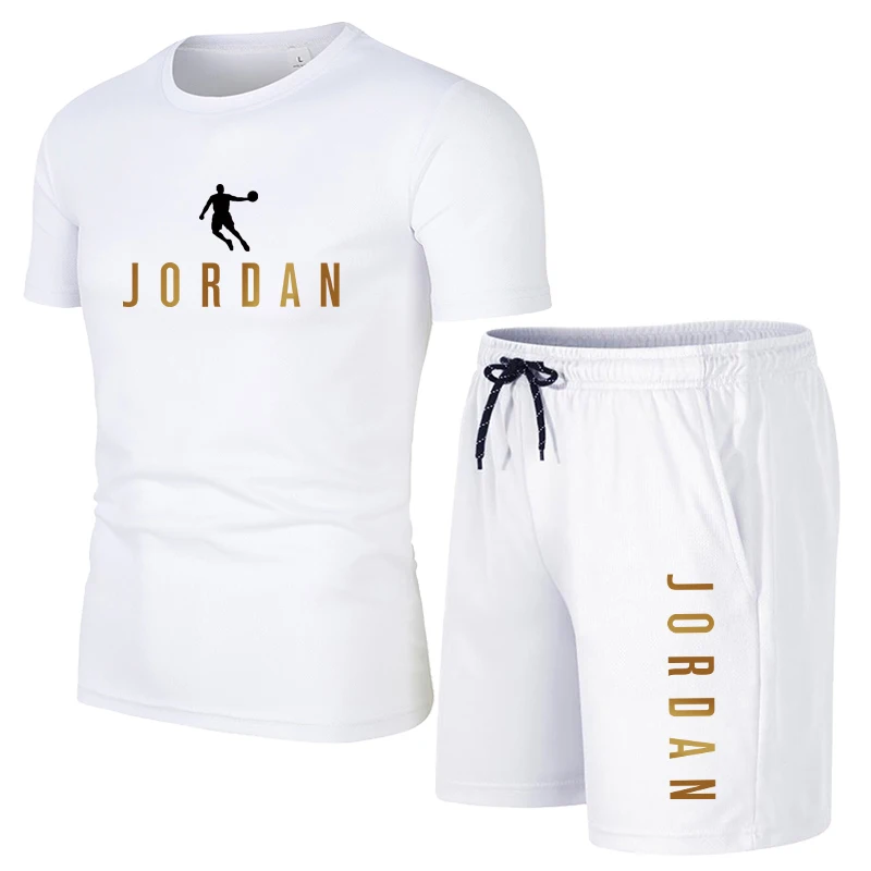 

Fashion Jordan 23 Men's T-shirt Shorts Set Men's Summer 2 Sports Short Sleeve + Shorts Beach Men's Casual T-shirt Set Sportswear