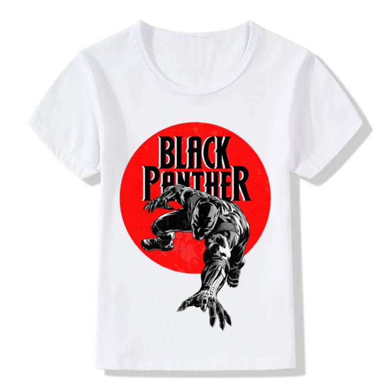Модные детские футболки с изображением черной Пантеры забавные летние для