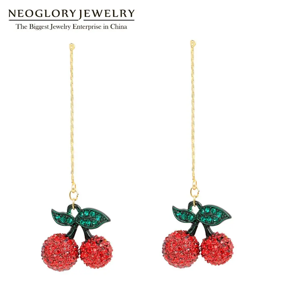 

Neoglory Jewelry Trendy Cute Red Cherry Drop Earrings For Women 2020 Statement High Quality Accessories Gift For Girlfriend