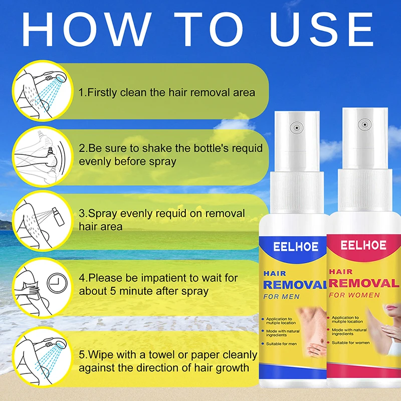 

Men Women Painless Hair Removal Spray Shaving Depilatory Cream For Arm Leg Body