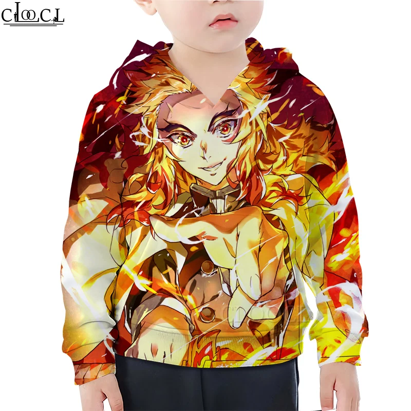 

CLOOCL Kimetsu No Yaiba The Movie: Mugen Train Rengoku Kyoujurou 3D Print Girls Boys Hoodie Kids Casual Streetwear Drop Shipping