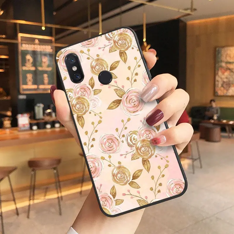 Sequin flower art pattern Luxury Soft TPU Coque For Xiaomi Mi MIX2 MIX2S MAX2 MAX3  F1 5 Note2 Note3 Coque Shell Cellphones