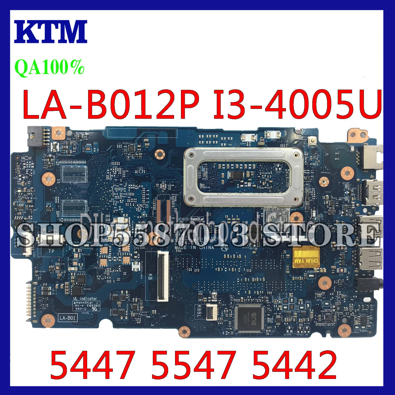 

KEFU LA-B012P Motherboard For Dell Inspiron 5447 5547 5442 Laptop Motherboard LA-B012P I3-4005U/I3-4030U Motherboard Test