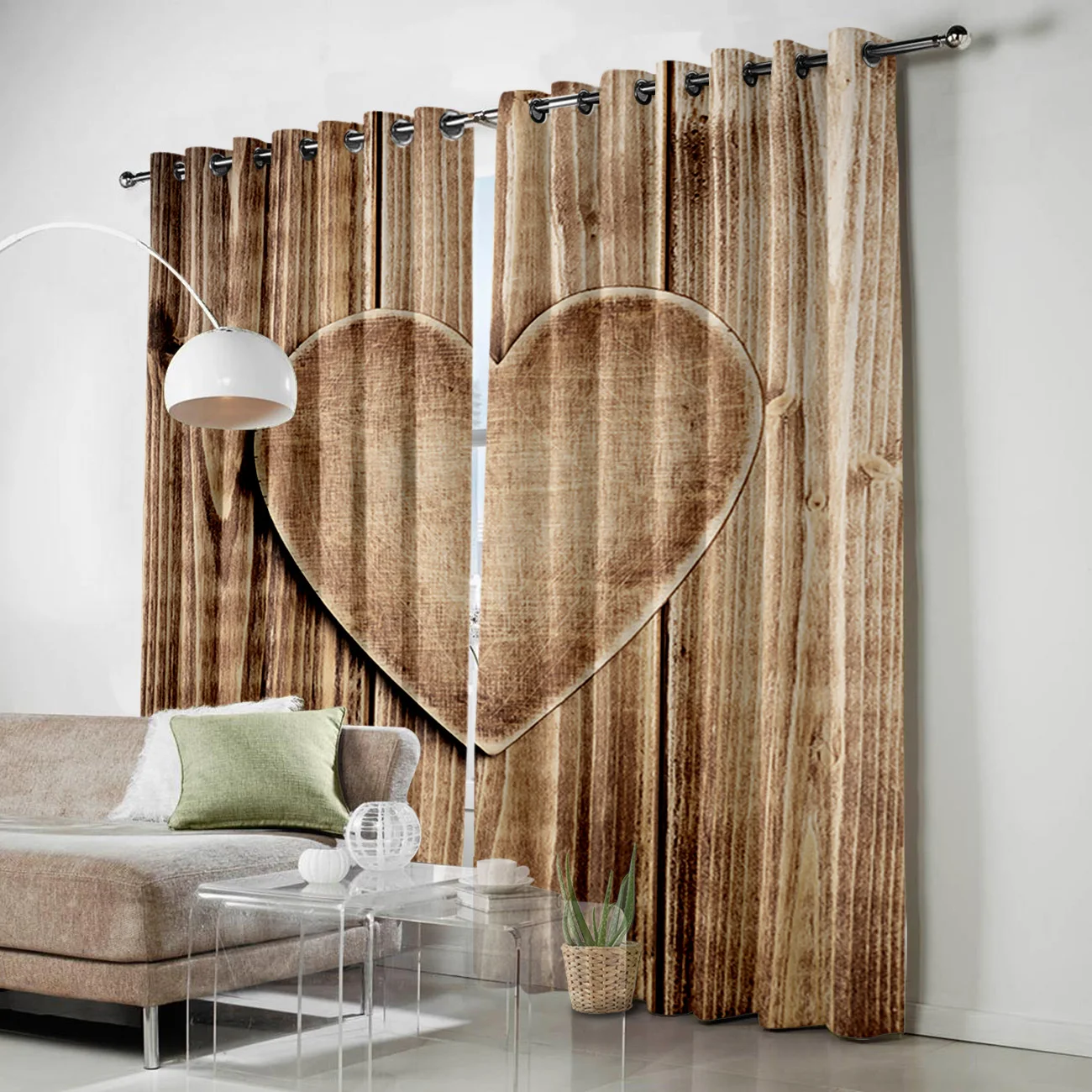 Старинная деревянная доска в форме сердца текстурные оконные шторы занавески