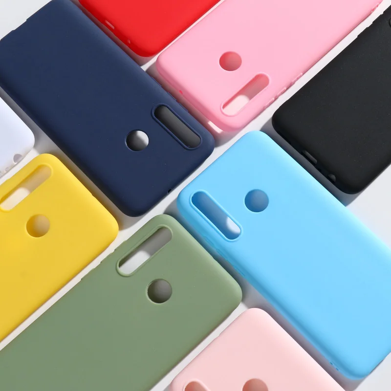 Чехол для Huawei enjoy 9s мягкий простой силиконовый чехол карамельного цвета телефона