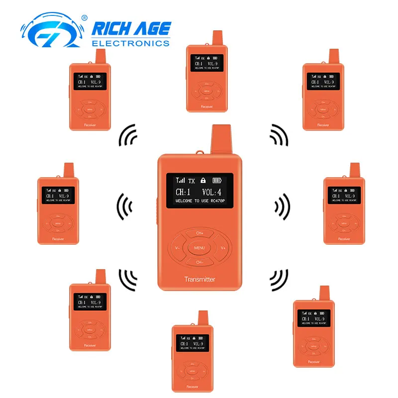 

The wireless audio guide system has clear anti-interference sound quality AAA battery for tour guide conference training