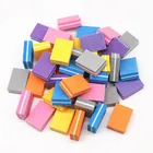 Двусторонняя мини-пилка для ногтей, 10 шт.лот, цветная губка, полировочные полировальные полоски, инструменты для маникюра