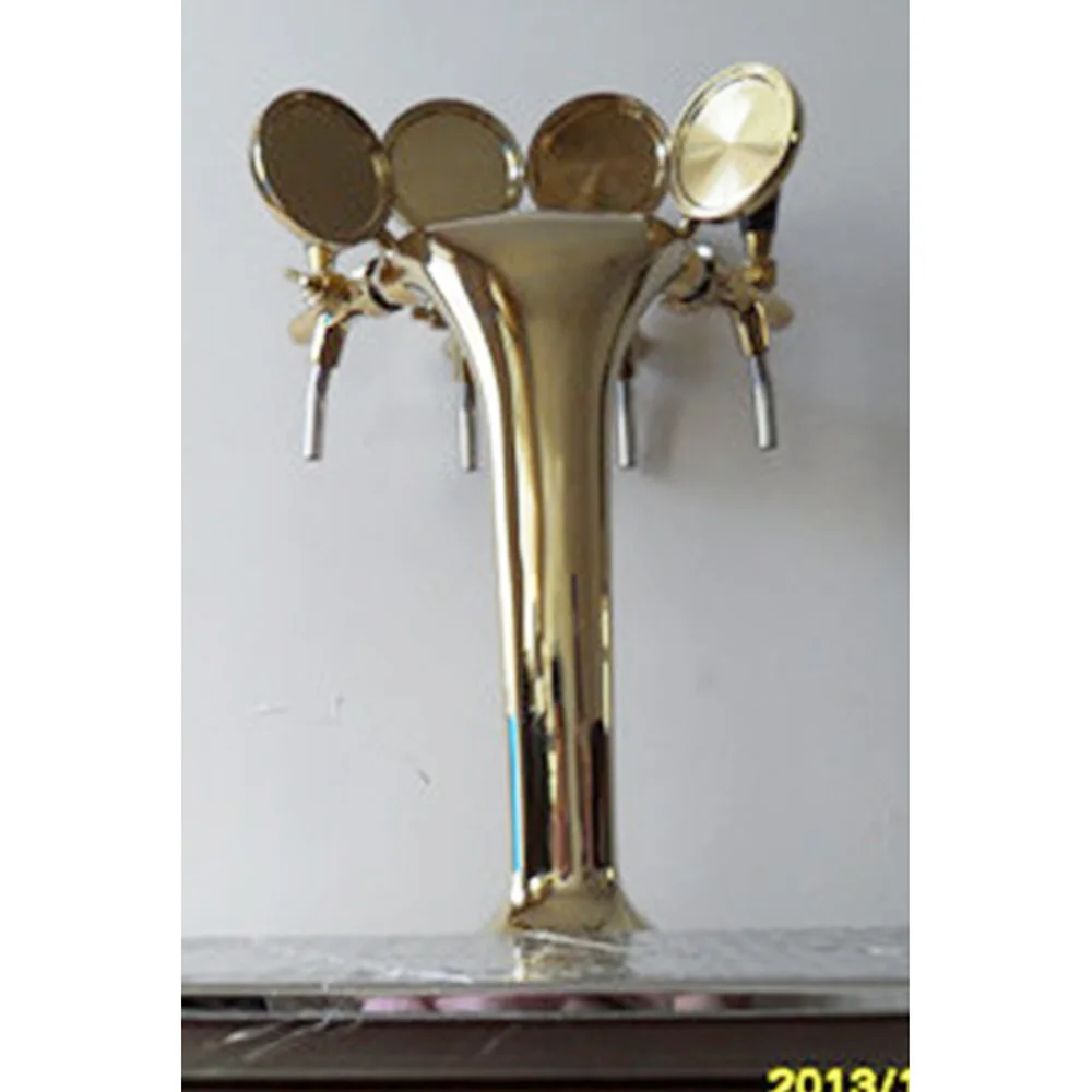 Новый кран для пива 4 линии Золотая башня кегериатора барная стойка пивная