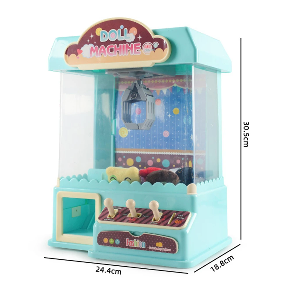 

Girls Catching Doll Machine Plush Puppet Mini Toy Children Portable Interactive Present Pretend Play Toys w/Light