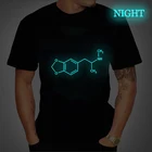 Рубашки MDMA с принтом молекул в стиле Харадзюку, большая уличная футболка, винтажная Стильная универсальная модная светящаяся футболка, одежда унисекс