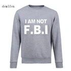 Толстовка мужская флисовая с круглым вырезом, брендовая модная повседневная утепленная кофта, в стиле ФБР, весна-осень