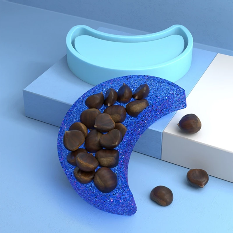 

Moon лоток эпоксидная смола, форма фазы блюда поддон силиконовая форма «сделай сам» ремесла фартук с поясом для инструментов с T84A