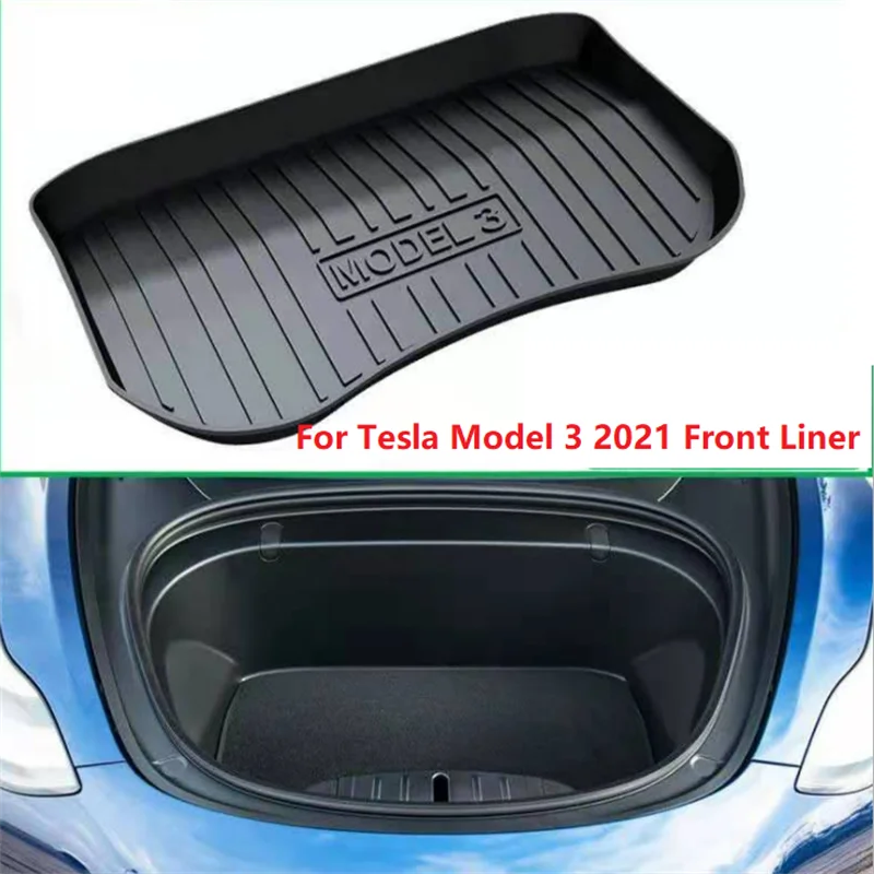 

Автомобильный задний коврик для багажника tesla model 3 2021, водонепроницаемые защитные накладки для грузового лайнера, поднос для багажника, нап...