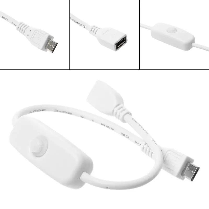 Удлинительный кабель Micro USB Мама-папа с выключателем питания для Raspberry Pi Samsung Xiaomi