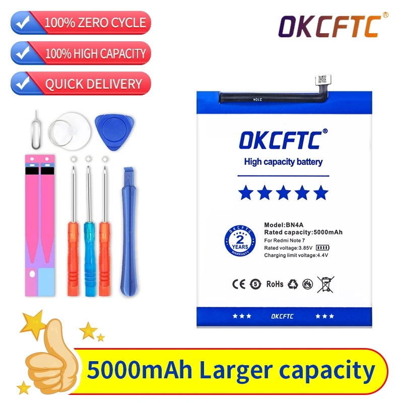 

Original Replacement Battery For Xiaomi Redmi Note7 Note 7 Pro M1901F7C BN4A Genuine Phone Battery 5000mAh+ Free Tools