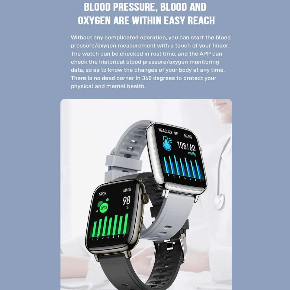 

ESeed 2021 Smart Watch Men Watches 1.69 inch Custom Dial Women's Health Management IP68 Waterproof Smartwacth For Android IOS