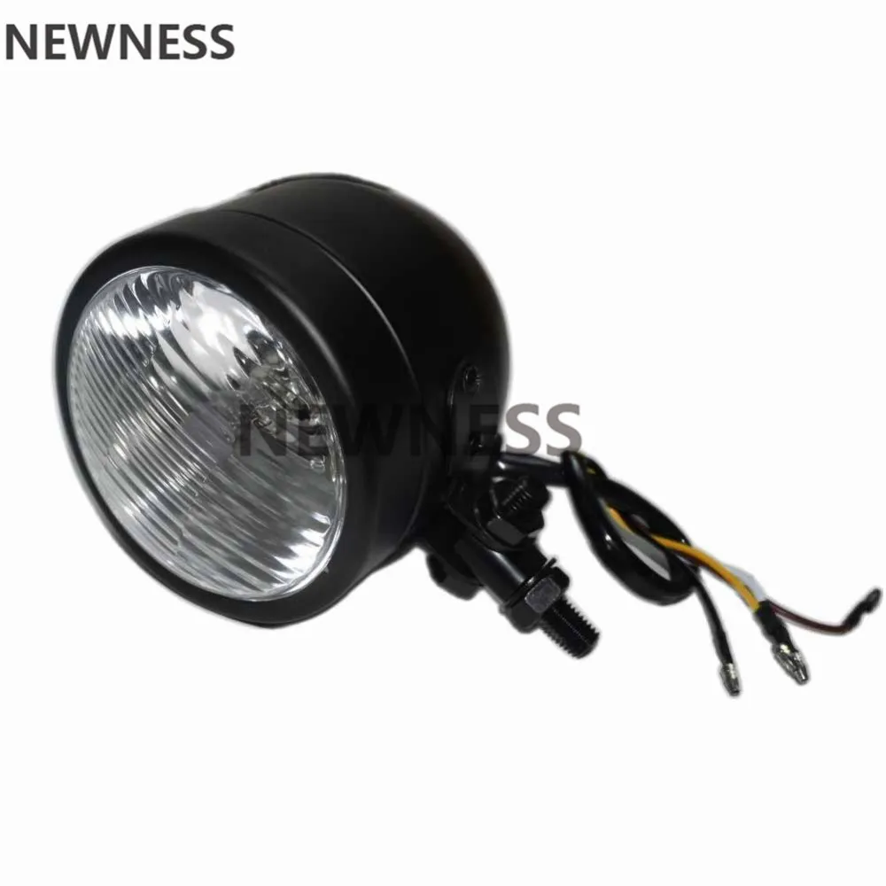 Черная Хромированная фара передняя круглая H4 освещение для чоппера Harley Suzuki Honda
