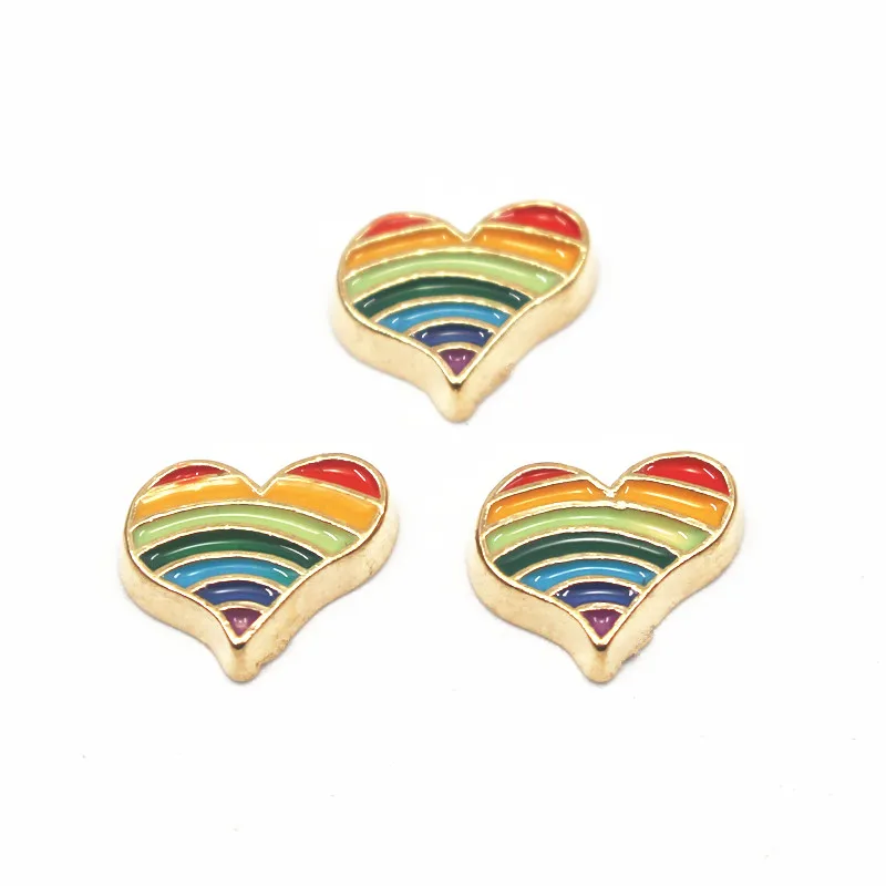 Новинка 10 шт./лот серебро сердце жизни сплав плавающий в форме двойного конуса