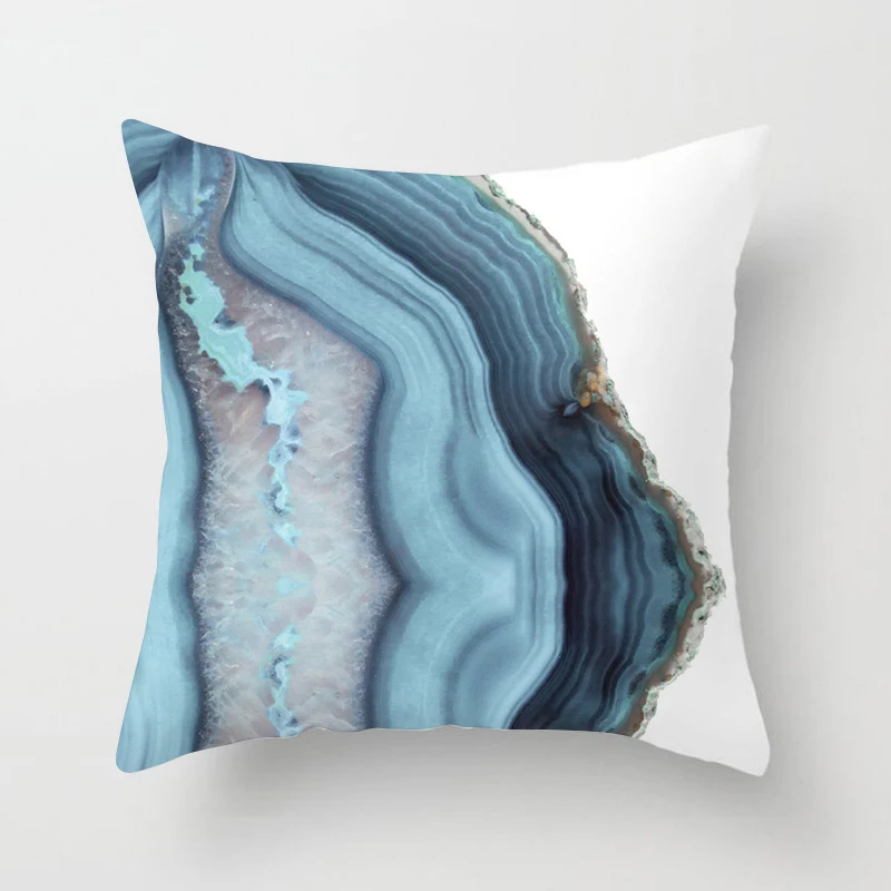 45 * 45CM Geometric Cushion Cover Blue abstract printed Polyester Throw Pillow Case Art Pillowcase Square Home Decor | Дом и сад