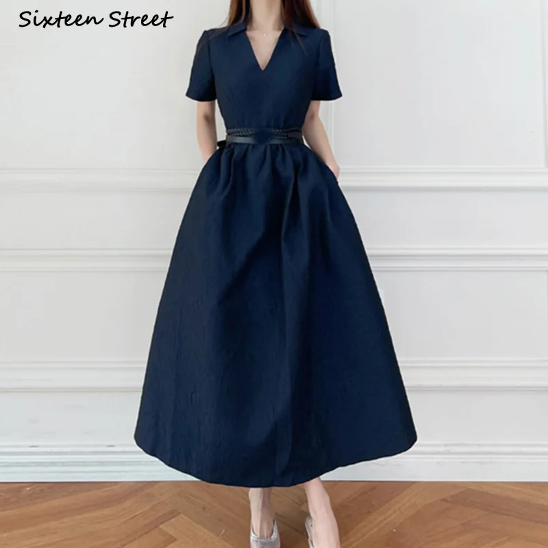 

Женское винтажвечерние Платье макси с V-образным вырезом, коротким рукавом и высокой талией