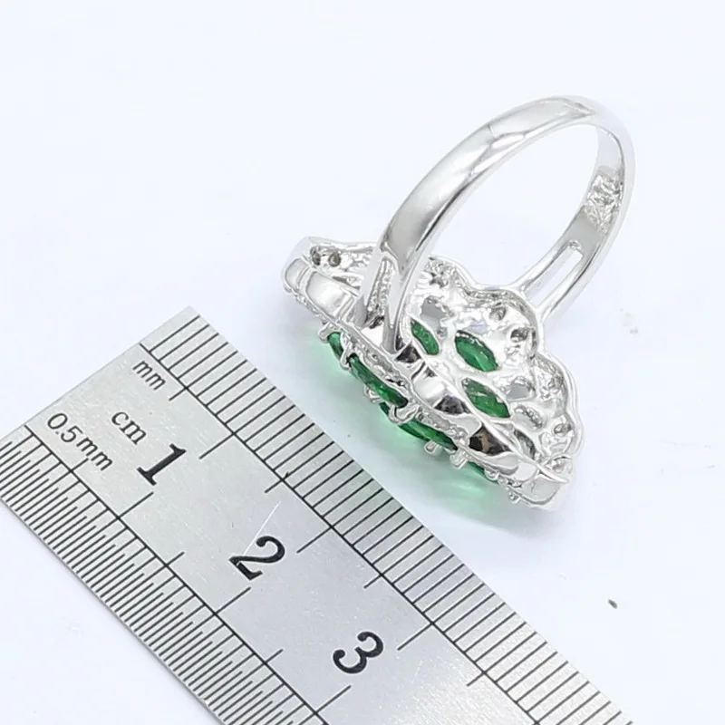 Женское кольцо с зеленым изумрудом серебро 925 пробы подарок на день рождения |