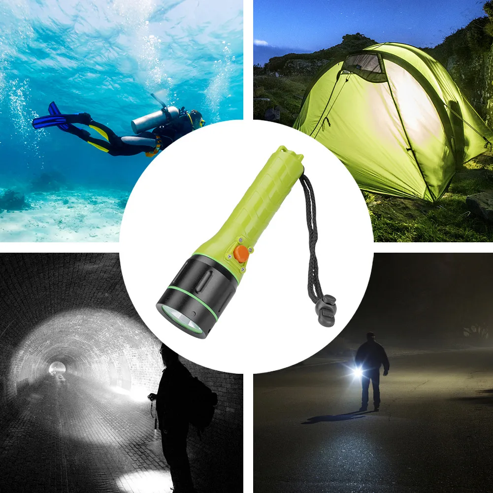 

Outdoor Underwater XM-L T6 LED Scuba Diving Flashlight Torch Waterproof Newest