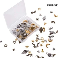 42pcsset cosmos themed 3 color alloy epoxy supplies star moon spaceship filling accessories for resin jewelry making