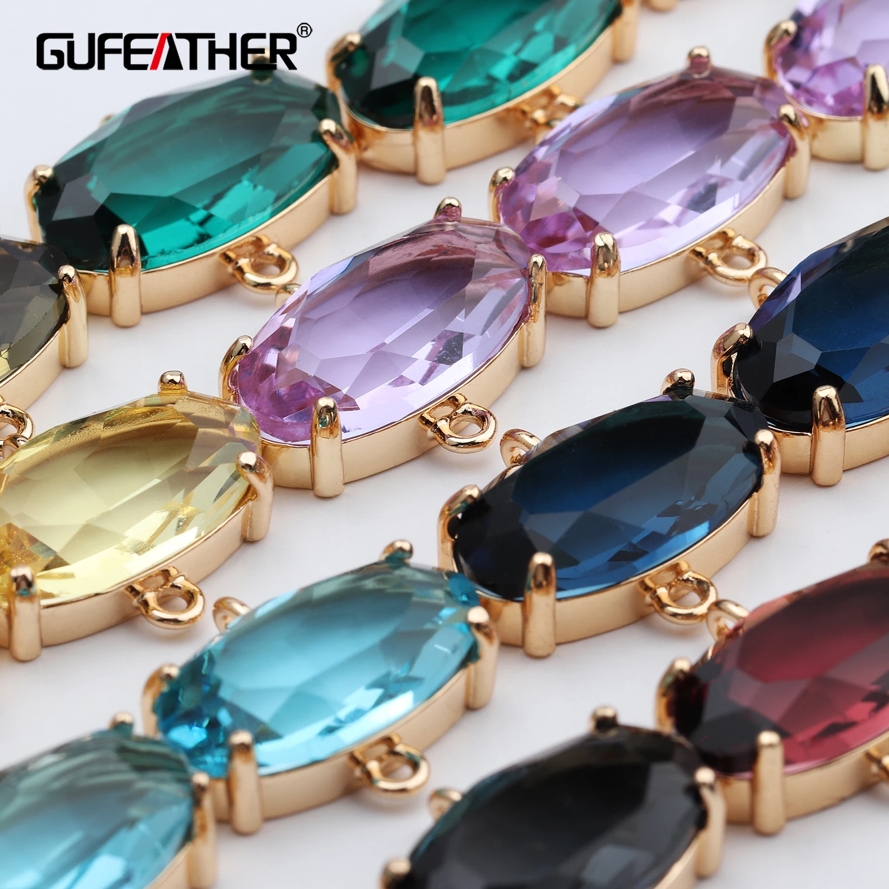 Стеклянная подвеска GUFEATHER M495 стеклянная для сережек ручной работы 10