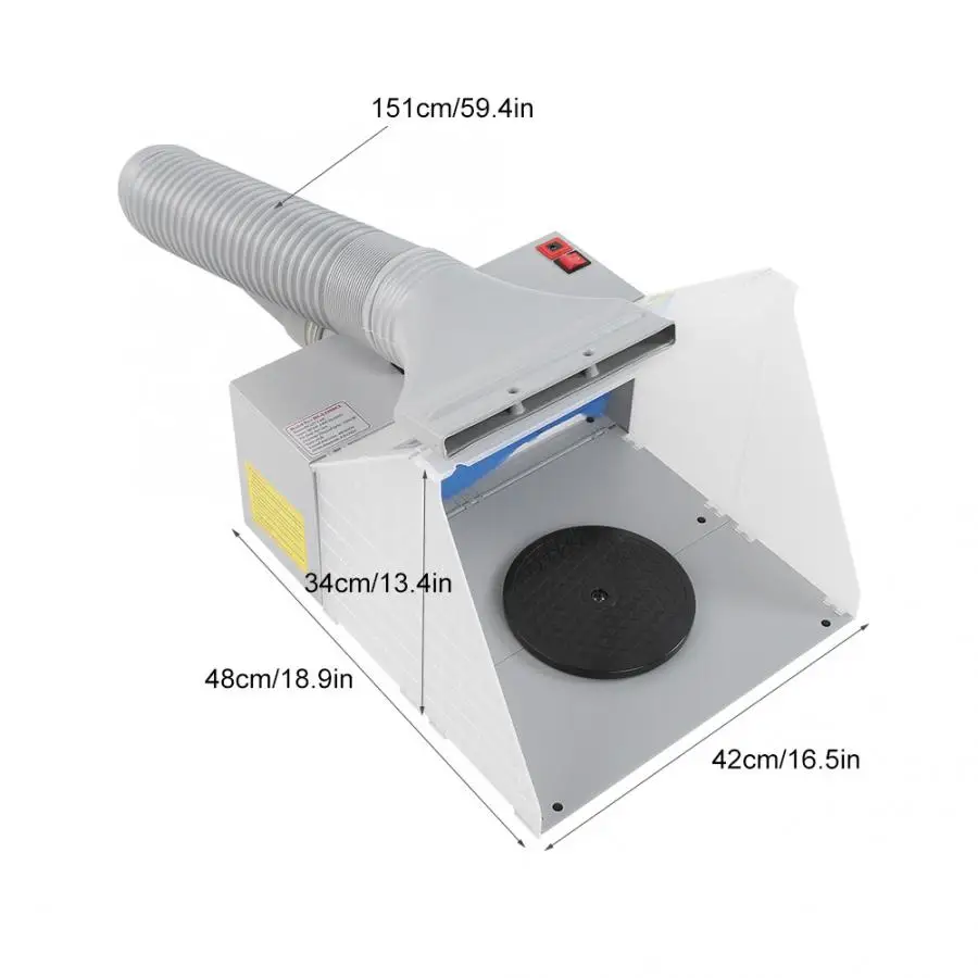 

Airbrush Spray Booth Kit HS-E420DCLK Craft Spray Booth Extractor Filter with Pipe 12W EU Plug AC100-240V For Home Crafts Toys