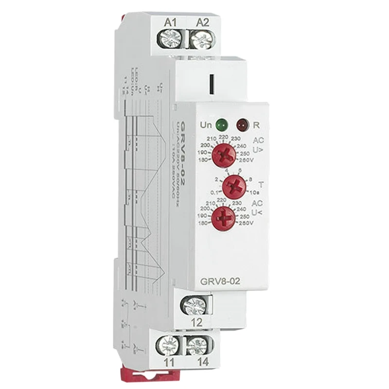 GRV8 02 реле защиты напряжения ACDC240V Защита от перенапряжения и пониженного