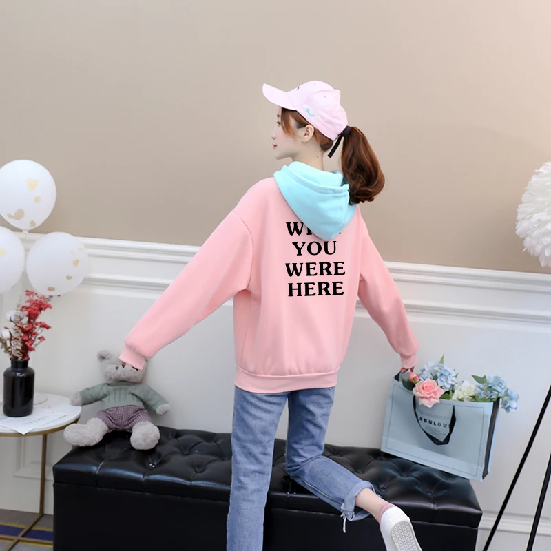 

Худи женское флисовое в стиле Харадзюку, с капюшоном