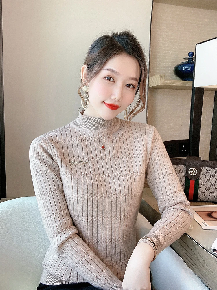 

High collar sweater 2020 new women's autumn and winter slim fit versatile long sleeve top