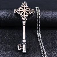 2021 key stainless steel charm necklace for womenmen silver color pendant necklace jewelry bijoux femme nzz79s02