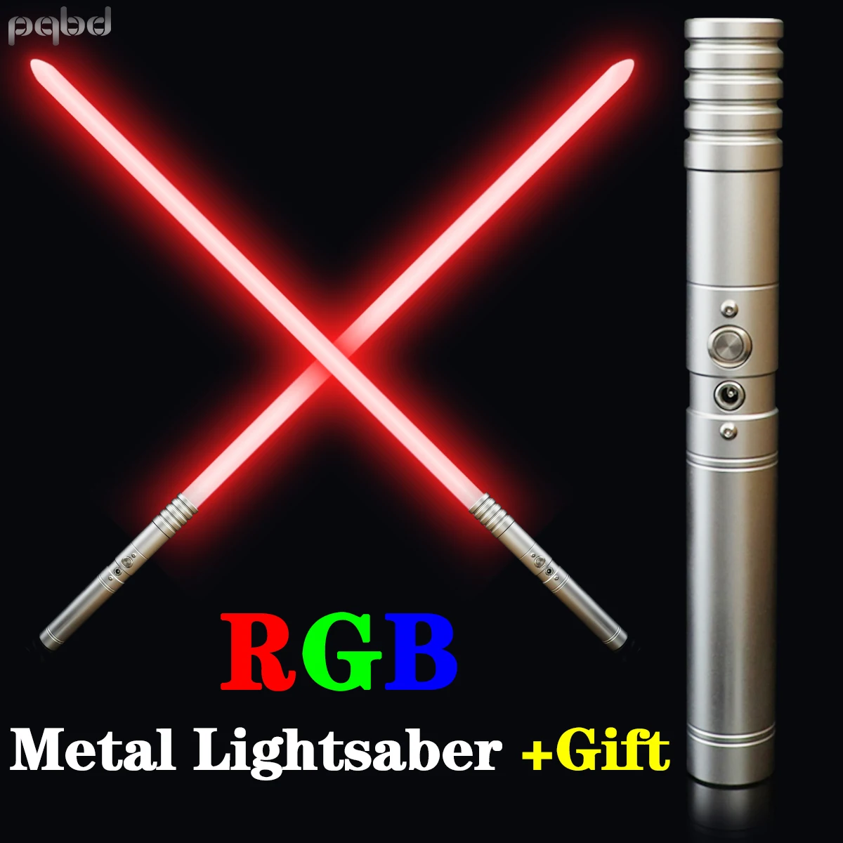 

Лазерный меч pqbd с металлической ручкой, меняющий цвет, световой меч RGB, тяжелая дуэлировка, звуковая сила FX FOC Blaster, лазерный меч, косплей, свет...