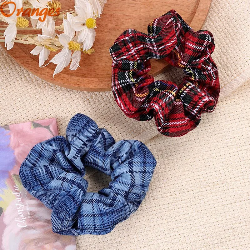 

Retro lattice Hair Scrunchies Velvet Scrunchie Set Elastic Satin Hair Bands Fashion Headband Ponytail Ties Rope Hair Accessories