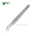 BST-25 Electronics промышленные антистатические изогнутые прямые наконечники, точные нержавеющие щипцы для ремонта телефонов, ручные инструменты, пинцет