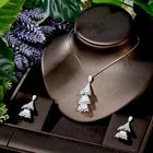 HIBRIDE 2 шт. нигерийские наборы свадебных ювелирных изделий AAA кубический циркон кулон свадебное платье аксессуары Bijoux Femme N-743