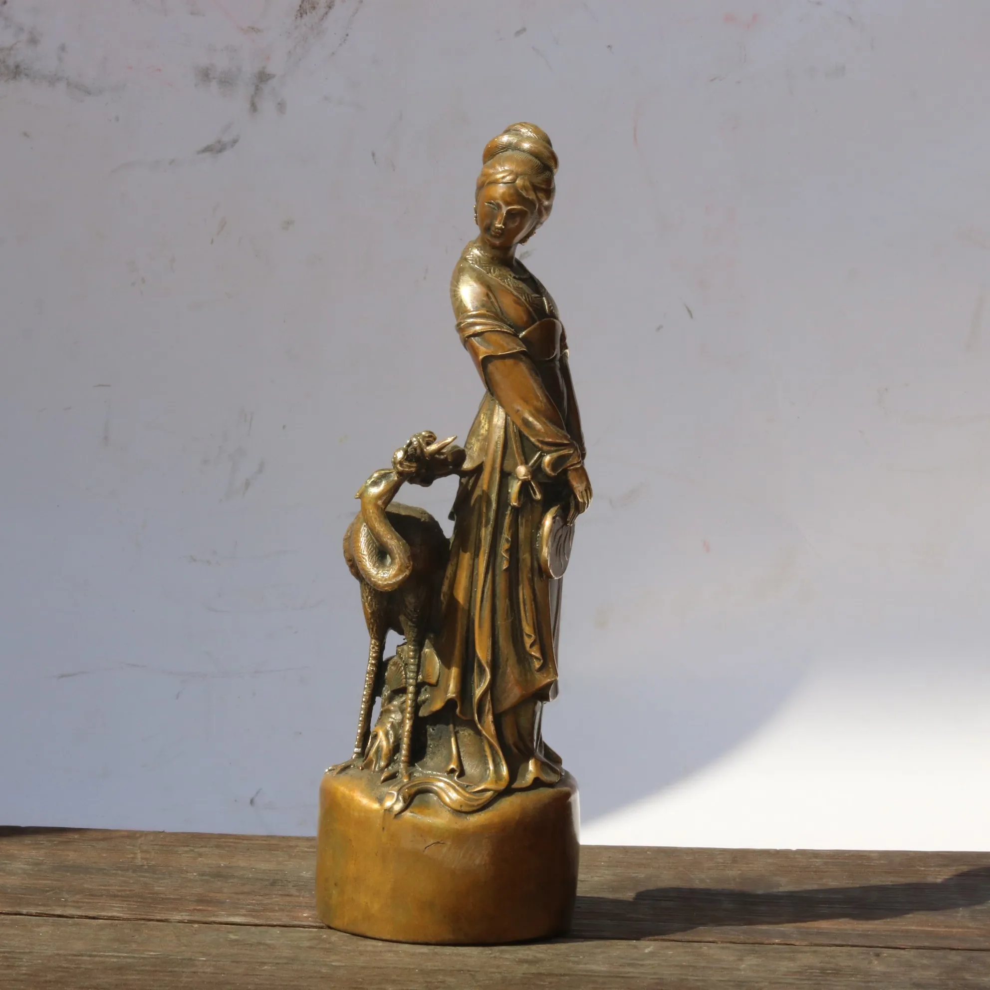 

Home Christmas Decorations Gifts,Antique Collection Old Chinese Beautiful Fairy Sculpture/ Women Metal Statue