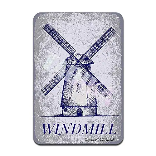 

Hand Drawn Windmill Pattern Iron Poster Painting Tin Sign Vintage Wall Decor for Cafe Bar Pub Home Beer Decoration Crafts