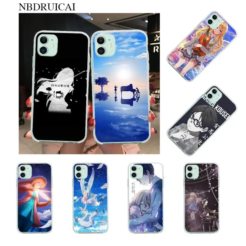 NBDRUICAI ваш ли в апреле мягкий силиконовый черный чехол для телефона iPhone 11 pro XS MAX 8 7 6