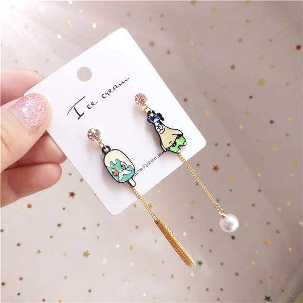 2 Женские Висячие серьги корейские Мультяшные Животные Собака Кошка Лошадь кисточкой модные ювелирные изделия Accessories-JQD5 - Окраска металла: 2