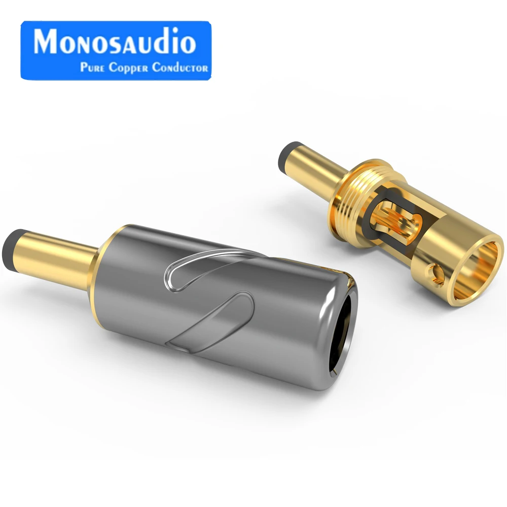 Banhado a Ouro Plugues de Cabo Qualidade para Aplicações dc de Alta Conector Monosaudio Jack 5.52.1mm Ø8mm Audiophile Mdc21g dc