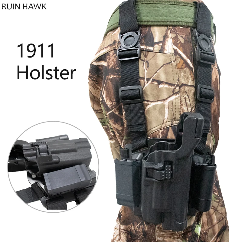 

Tactical Gun Carry Case Colt 1911 Leg Holster Military Army Police Gun Case Airsoft Hunting Gun Holster Light Bearing