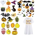 Термоклейкие нашивки на одежду для Хэллоуина, термоклейкие нашивки для одежды, термонаклейки сделай сам для футболки, Аппликации кошки