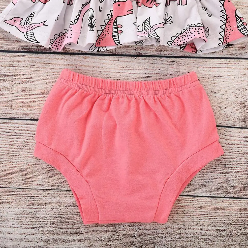 Летние топы с короткими рукавами и принтом динозавра для маленьких девочек +