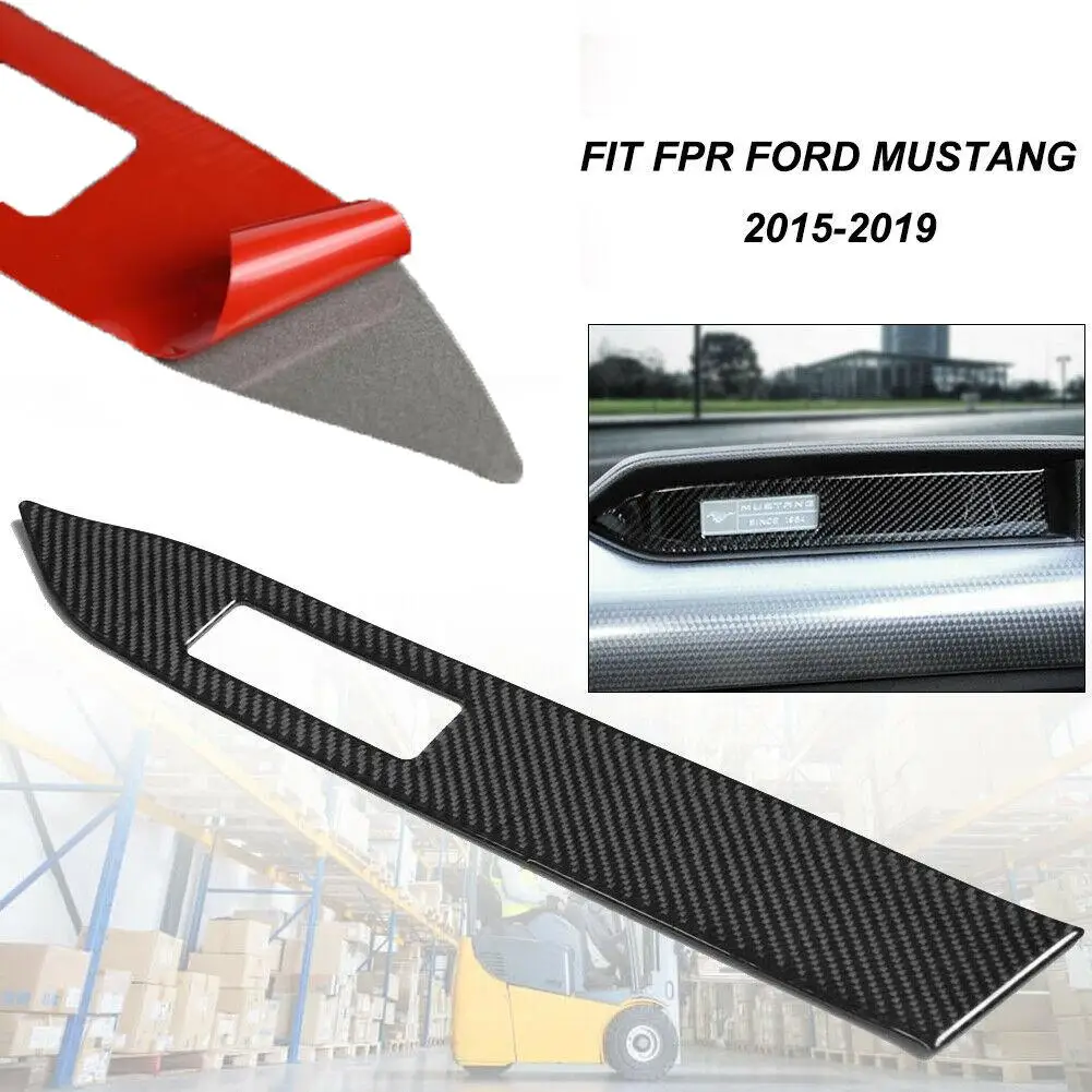 

Отделка панели приборной панели салона автомобиля из углеродного волокна для Ford Mustang 2015-2019, защитные наклейки